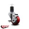Service Caster 3.5'' Red Poly Swivel 1-5/8'' Expanding Stem Caster with Brake SCC-EX20S3514-PPUB-RED-TLB-158 - alternate 2